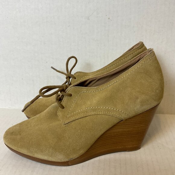 Jack Rogers Pima Ankle Boots Wedge Lace-Up 9 Khaki - Picture 1 of 11